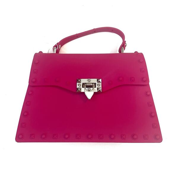Emperia Studded Jelly Crossbody Bag Magenta Pink - Picture 3 of 4